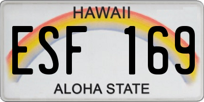 HI license plate ESF169