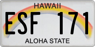 HI license plate ESF171