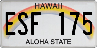 HI license plate ESF175