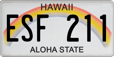 HI license plate ESF211