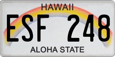 HI license plate ESF248