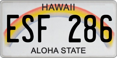 HI license plate ESF286