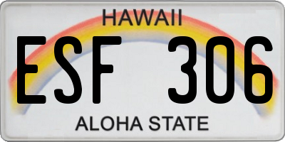 HI license plate ESF306