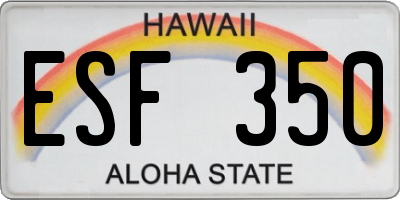 HI license plate ESF350