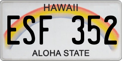 HI license plate ESF352