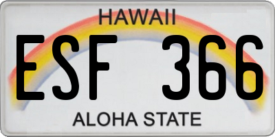 HI license plate ESF366