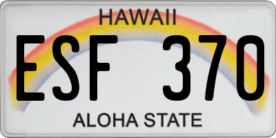 HI license plate ESF370