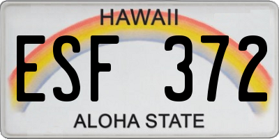 HI license plate ESF372
