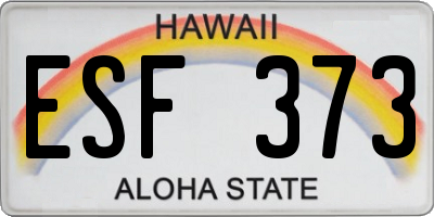 HI license plate ESF373