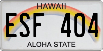 HI license plate ESF404