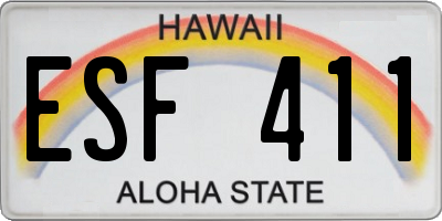 HI license plate ESF411