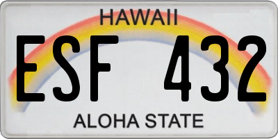 HI license plate ESF432