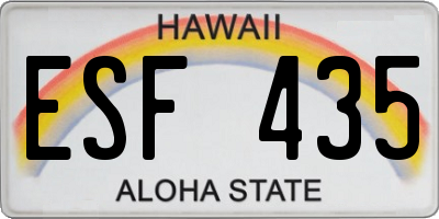 HI license plate ESF435