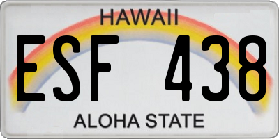 HI license plate ESF438