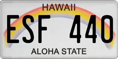HI license plate ESF440