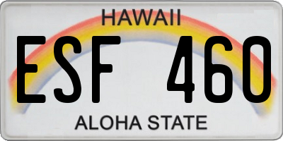 HI license plate ESF460