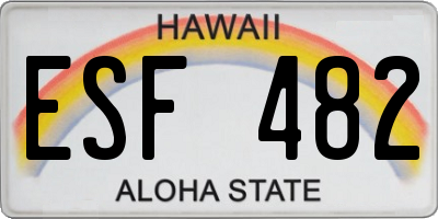 HI license plate ESF482