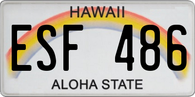 HI license plate ESF486