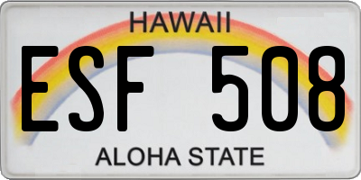 HI license plate ESF508
