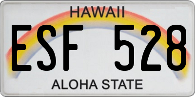 HI license plate ESF528