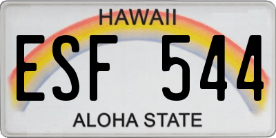 HI license plate ESF544