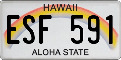 HI license plate ESF591