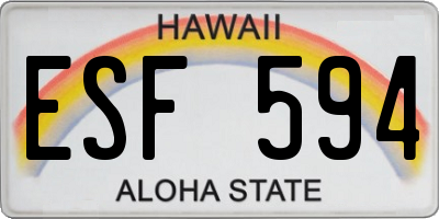 HI license plate ESF594
