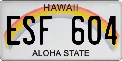 HI license plate ESF604