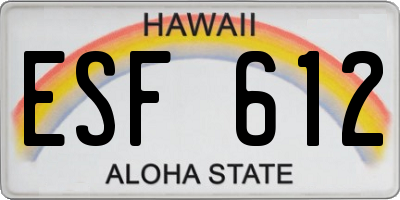 HI license plate ESF612