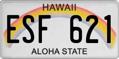 HI license plate ESF621