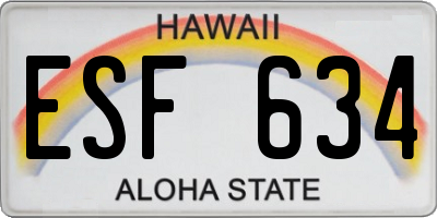 HI license plate ESF634