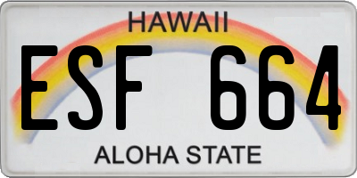 HI license plate ESF664