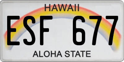 HI license plate ESF677