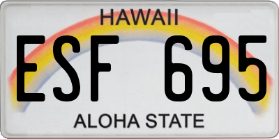 HI license plate ESF695