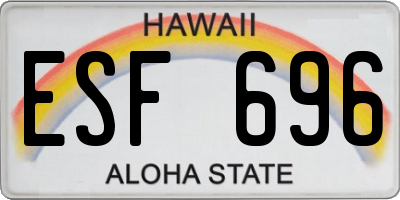 HI license plate ESF696