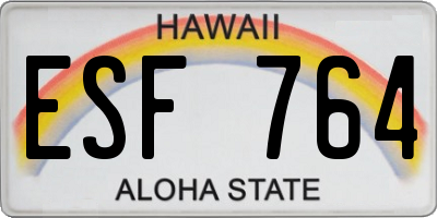 HI license plate ESF764