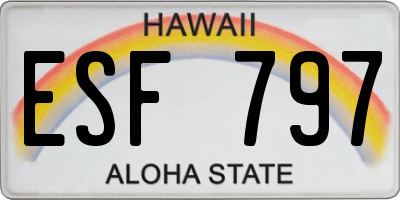 HI license plate ESF797