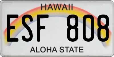 HI license plate ESF808