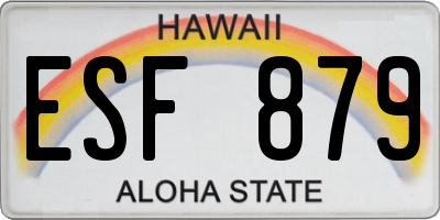 HI license plate ESF879