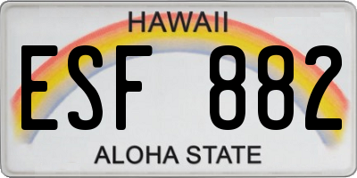 HI license plate ESF882