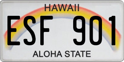 HI license plate ESF901