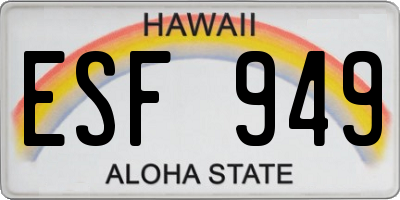 HI license plate ESF949