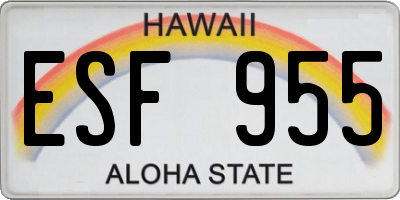 HI license plate ESF955