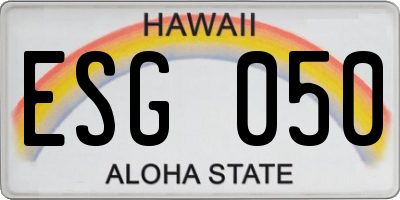 HI license plate ESG050
