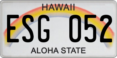 HI license plate ESG052