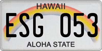 HI license plate ESG053