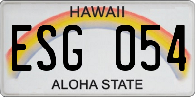 HI license plate ESG054