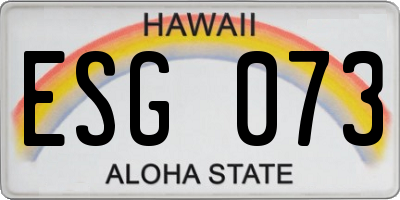 HI license plate ESG073