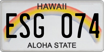 HI license plate ESG074