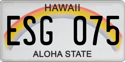 HI license plate ESG075